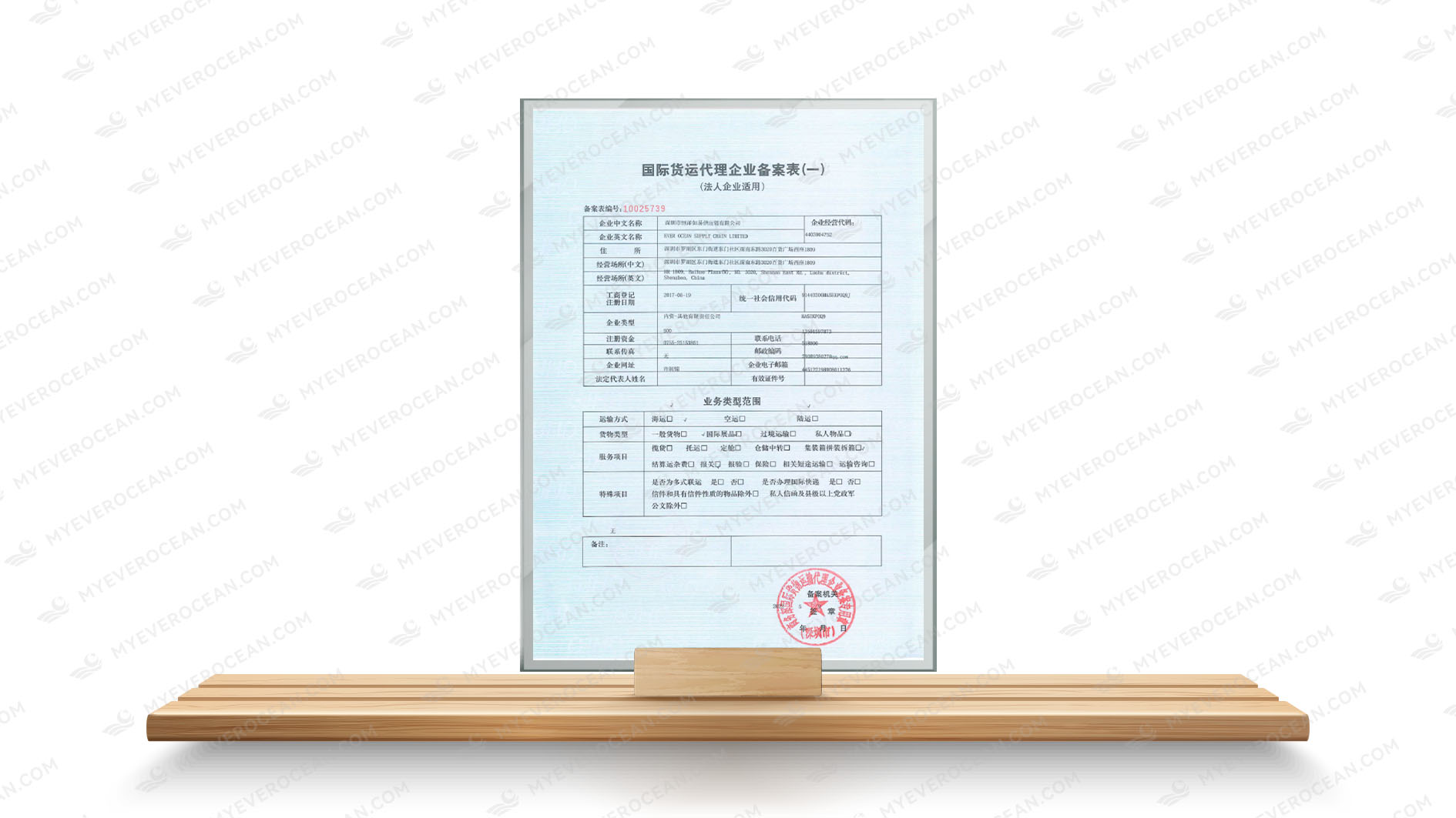 China International Freight Forwarders Association credential for Ever Ocean